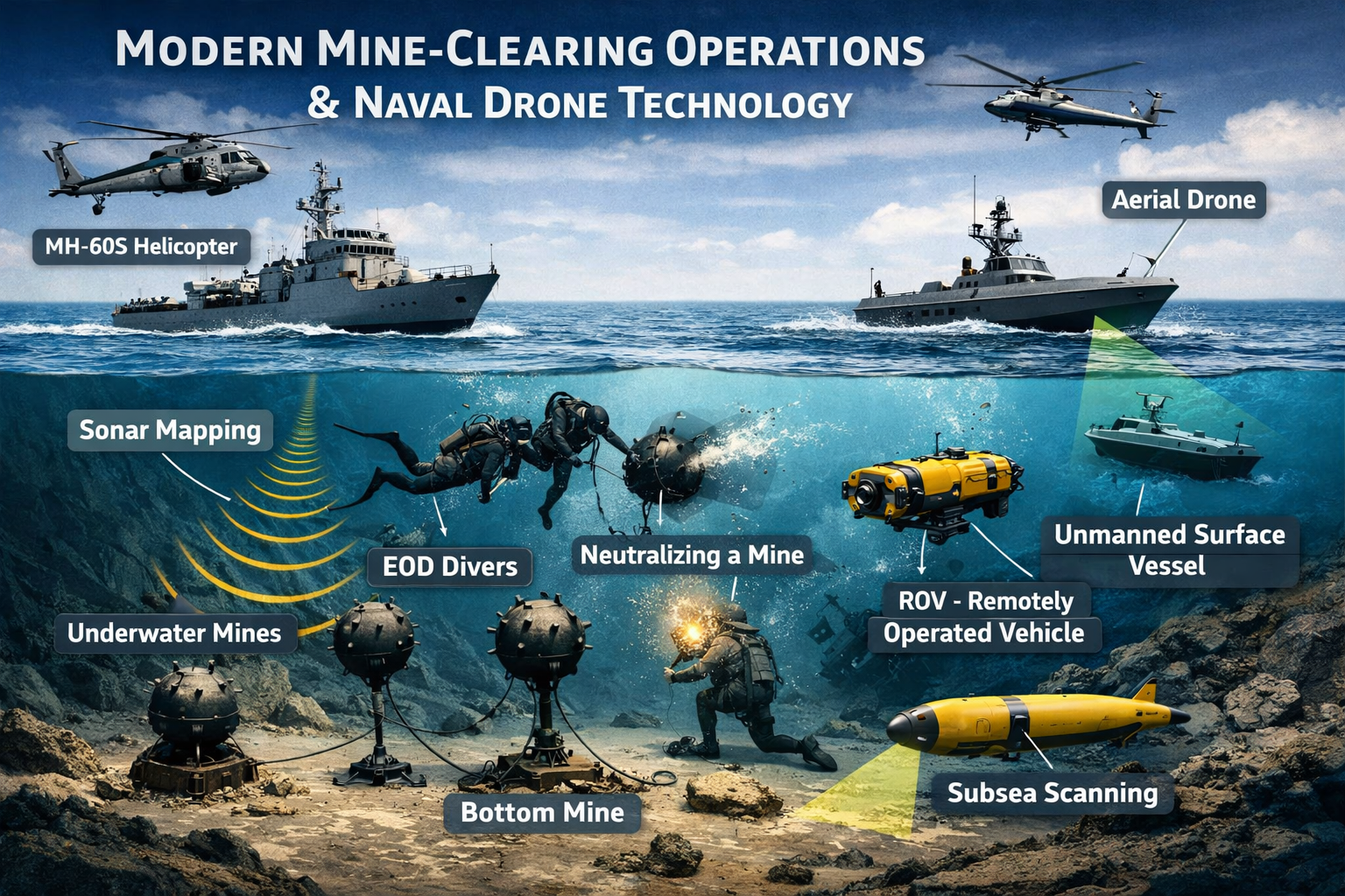Iran deploys sea mines in the vital Strait of Hormuz artery.