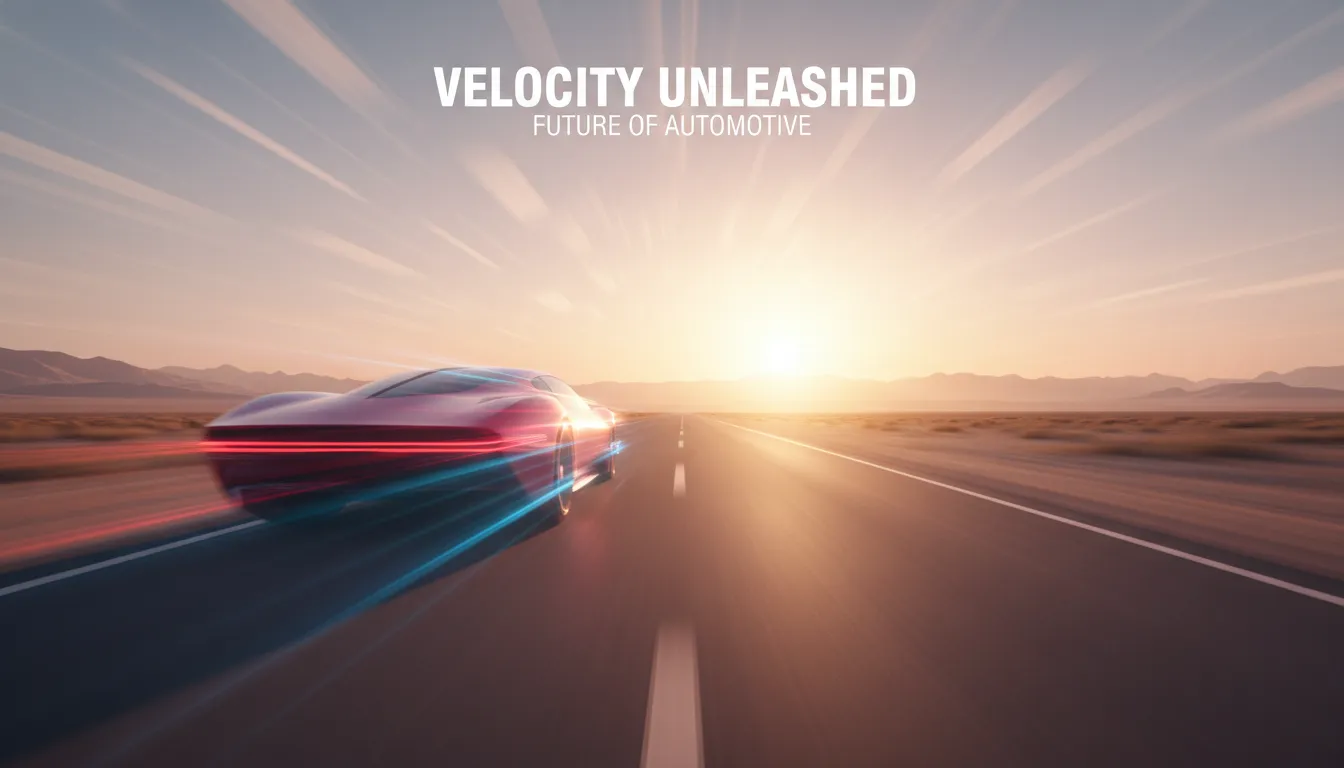 A high-speed concept car blurred on a straightaway