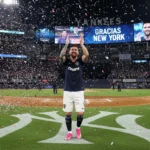 Lionel Messi applauding the crowd at Yankee Stadium