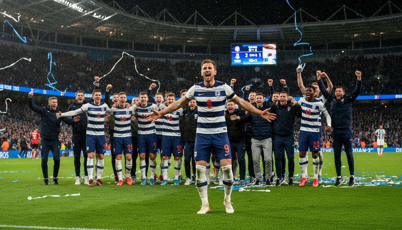 Harry Kane celebrating his winning goal