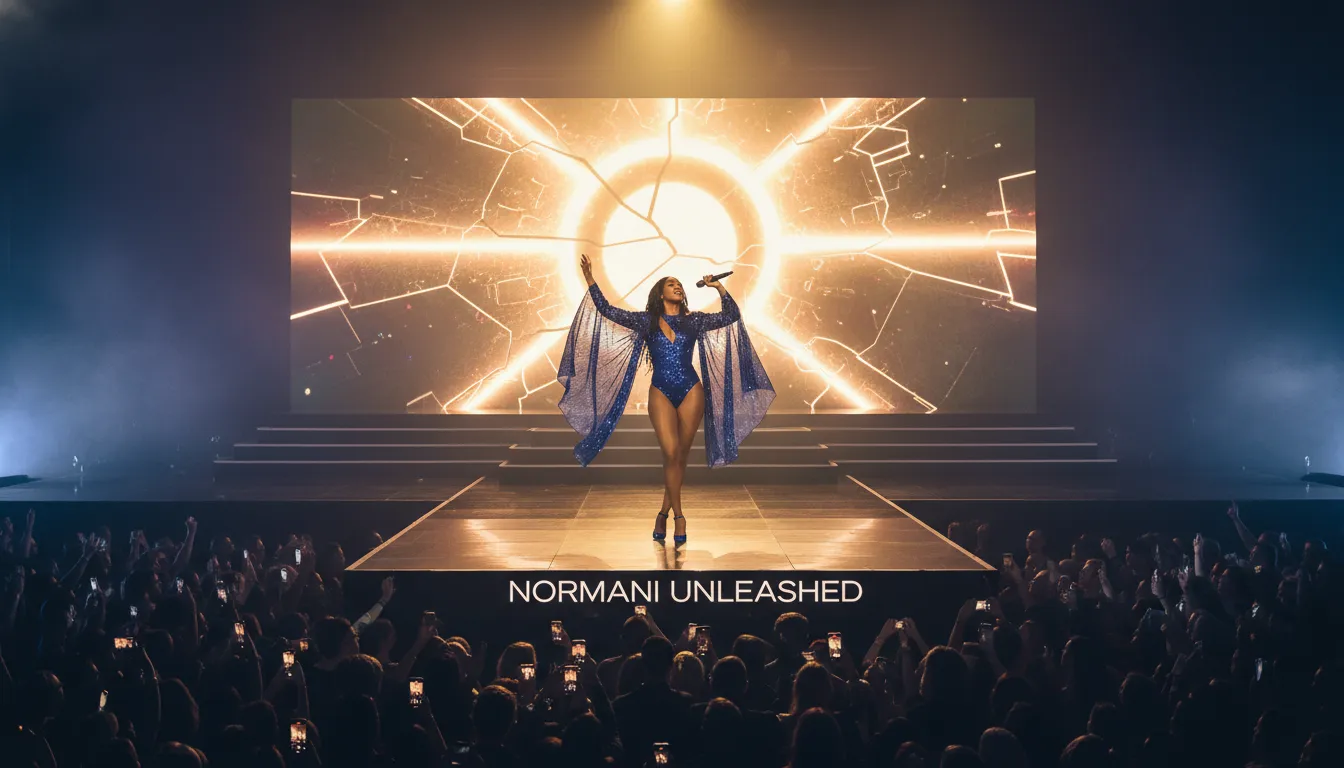 Normani performing solo, symbolizing her journey from group member to independent powerhouse.