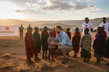 Prince Harry attending a Sentebale event in Lesotho